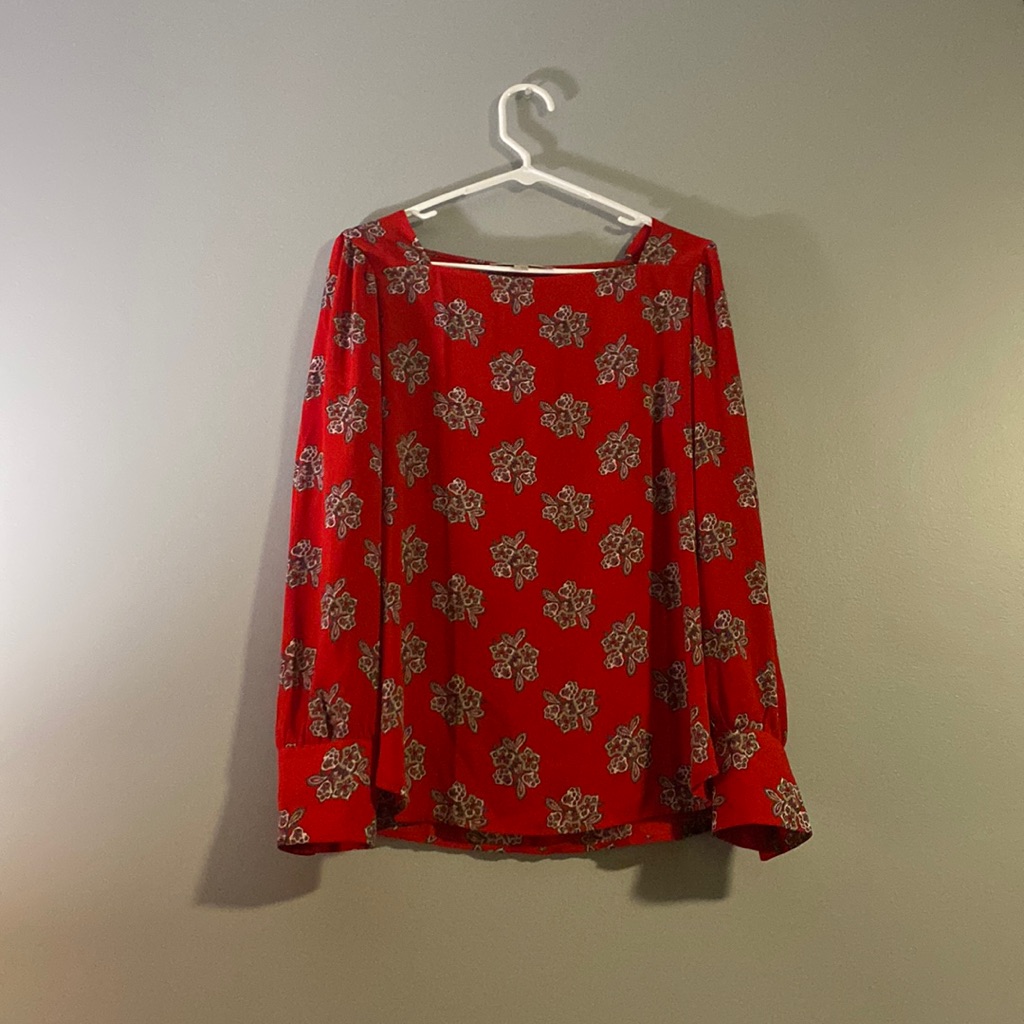 Red Patterned Loft Top
